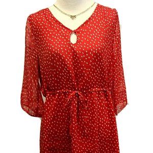 OLD NAVY Red & White Polka Dot Drawstring Dress